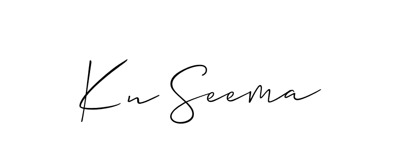 Allison_Script is a professional signature style that is perfect for those who want to add a touch of class to their signature. It is also a great choice for those who want to make their signature more unique. Get Kn Seema name to fancy signature for free. Kn Seema signature style 2 images and pictures png