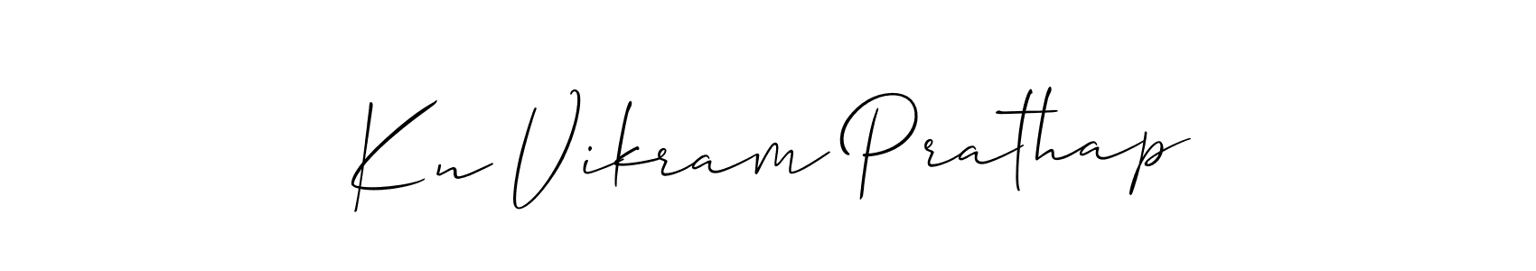 Create a beautiful signature design for name Kn Vikram Prathap. With this signature (Allison_Script) fonts, you can make a handwritten signature for free. Kn Vikram Prathap signature style 2 images and pictures png