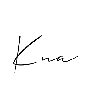 Create a beautiful signature design for name Kna. With this signature (Allison_Script) fonts, you can make a handwritten signature for free. Kna signature style 2 images and pictures png