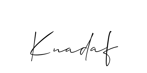 Knadaf stylish signature style. Best Handwritten Sign (Allison_Script) for my name. Handwritten Signature Collection Ideas for my name Knadaf. Knadaf signature style 2 images and pictures png
