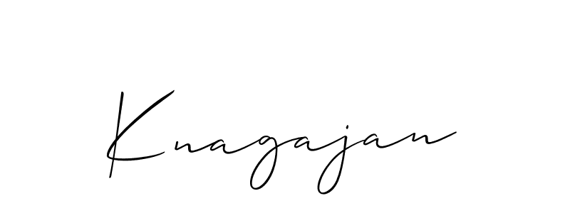 The best way (Allison_Script) to make a short signature is to pick only two or three words in your name. The name Knagajan include a total of six letters. For converting this name. Knagajan signature style 2 images and pictures png