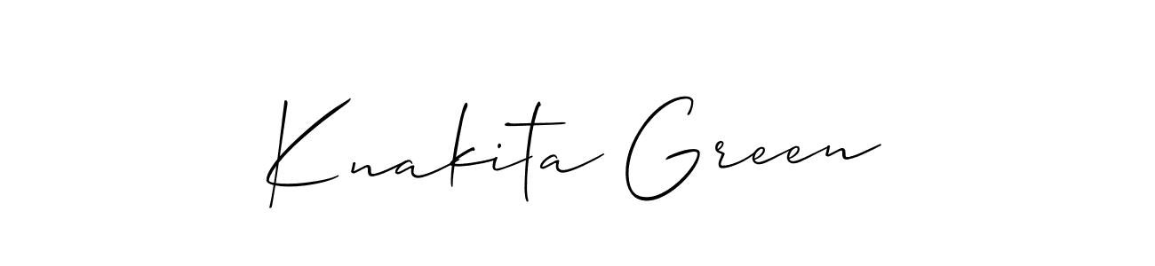 Also You can easily find your signature by using the search form. We will create Knakita Green name handwritten signature images for you free of cost using Allison_Script sign style. Knakita Green signature style 2 images and pictures png