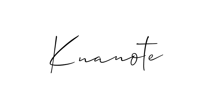 Create a beautiful signature design for name Knanote. With this signature (Allison_Script) fonts, you can make a handwritten signature for free. Knanote signature style 2 images and pictures png