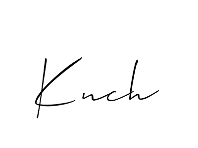 Design your own signature with our free online signature maker. With this signature software, you can create a handwritten (Allison_Script) signature for name Knch. Knch signature style 2 images and pictures png