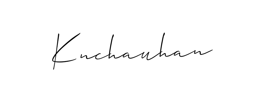 Allison_Script is a professional signature style that is perfect for those who want to add a touch of class to their signature. It is also a great choice for those who want to make their signature more unique. Get Knchauhan name to fancy signature for free. Knchauhan signature style 2 images and pictures png