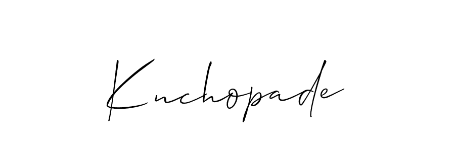 Design your own signature with our free online signature maker. With this signature software, you can create a handwritten (Allison_Script) signature for name Knchopade. Knchopade signature style 2 images and pictures png