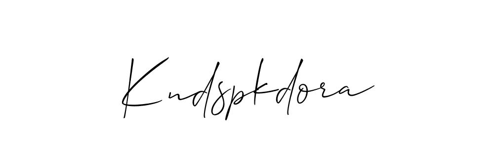 Design your own signature with our free online signature maker. With this signature software, you can create a handwritten (Allison_Script) signature for name Kndspkdora. Kndspkdora signature style 2 images and pictures png