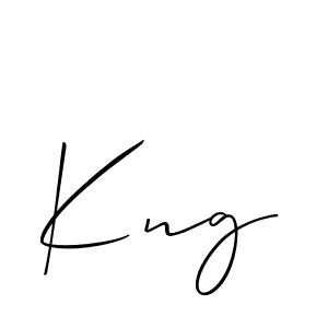 The best way (Allison_Script) to make a short signature is to pick only two or three words in your name. The name Kng include a total of six letters. For converting this name. Kng signature style 2 images and pictures png