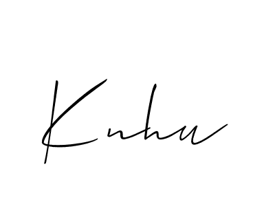 You should practise on your own different ways (Allison_Script) to write your name (Knhu) in signature. don't let someone else do it for you. Knhu signature style 2 images and pictures png