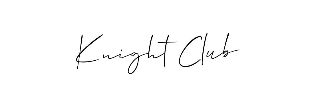 Similarly Allison_Script is the best handwritten signature design. Signature creator online .You can use it as an online autograph creator for name Knight Club. Knight Club signature style 2 images and pictures png