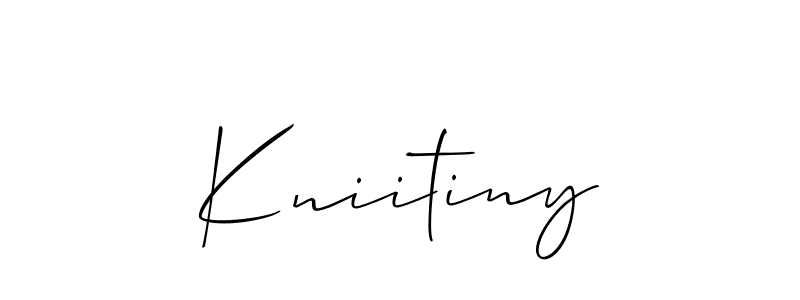 How to make Kniitiny signature? Allison_Script is a professional autograph style. Create handwritten signature for Kniitiny name. Kniitiny signature style 2 images and pictures png