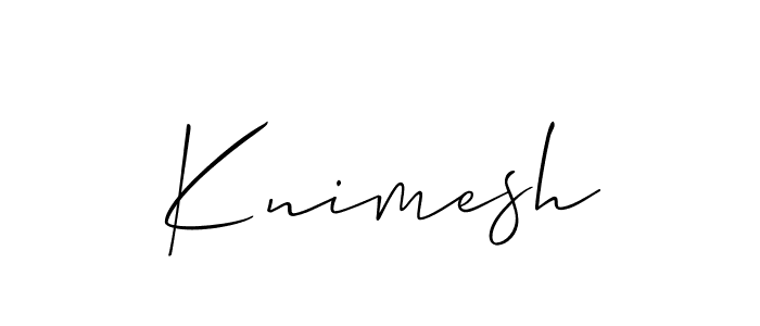 You should practise on your own different ways (Allison_Script) to write your name (Knimesh) in signature. don't let someone else do it for you. Knimesh signature style 2 images and pictures png