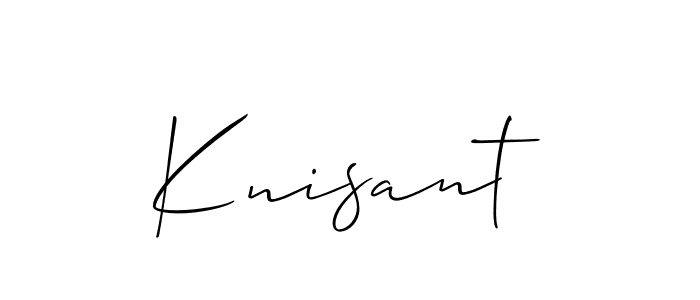 It looks lik you need a new signature style for name Knisant. Design unique handwritten (Allison_Script) signature with our free signature maker in just a few clicks. Knisant signature style 2 images and pictures png