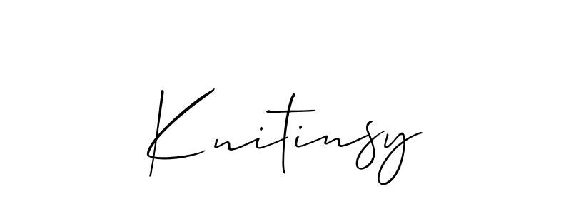 Allison_Script is a professional signature style that is perfect for those who want to add a touch of class to their signature. It is also a great choice for those who want to make their signature more unique. Get Knitinsy name to fancy signature for free. Knitinsy signature style 2 images and pictures png