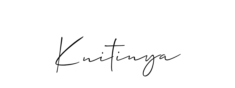 Make a short Knitinya signature style. Manage your documents anywhere anytime using Allison_Script. Create and add eSignatures, submit forms, share and send files easily. Knitinya signature style 2 images and pictures png