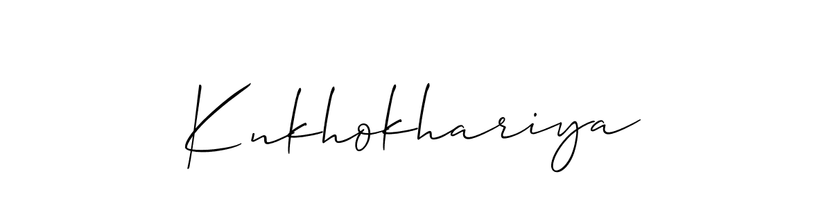 Create a beautiful signature design for name Knkhokhariya. With this signature (Allison_Script) fonts, you can make a handwritten signature for free. Knkhokhariya signature style 2 images and pictures png