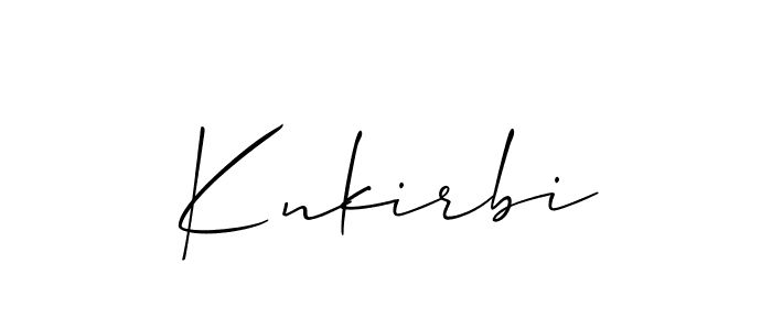 Create a beautiful signature design for name Knkirbi. With this signature (Allison_Script) fonts, you can make a handwritten signature for free. Knkirbi signature style 2 images and pictures png