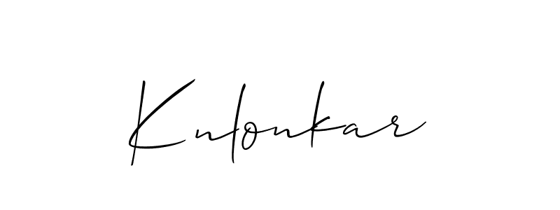 Similarly Allison_Script is the best handwritten signature design. Signature creator online .You can use it as an online autograph creator for name Knlonkar. Knlonkar signature style 2 images and pictures png