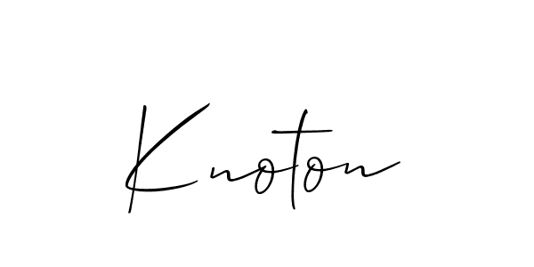 Design your own signature with our free online signature maker. With this signature software, you can create a handwritten (Allison_Script) signature for name Knoton. Knoton signature style 2 images and pictures png