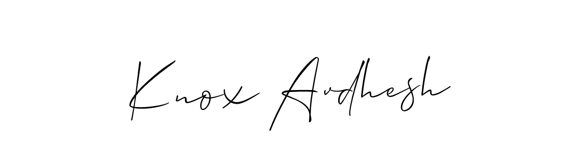 How to make Knox Avdhesh name signature. Use Allison_Script style for creating short signs online. This is the latest handwritten sign. Knox Avdhesh signature style 2 images and pictures png