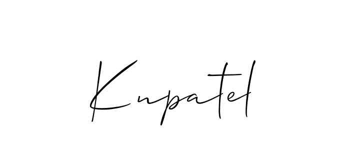 Design your own signature with our free online signature maker. With this signature software, you can create a handwritten (Allison_Script) signature for name Knpatel. Knpatel signature style 2 images and pictures png