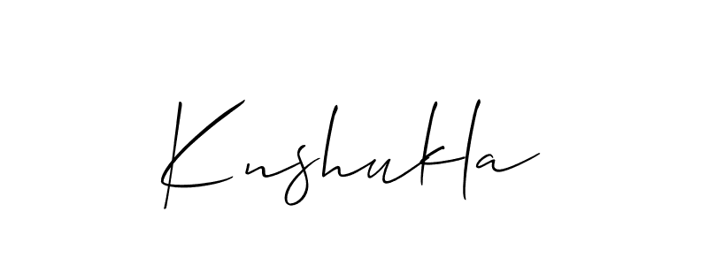 Create a beautiful signature design for name Knshukla. With this signature (Allison_Script) fonts, you can make a handwritten signature for free. Knshukla signature style 2 images and pictures png