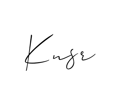 How to make Knsr signature? Allison_Script is a professional autograph style. Create handwritten signature for Knsr name. Knsr signature style 2 images and pictures png