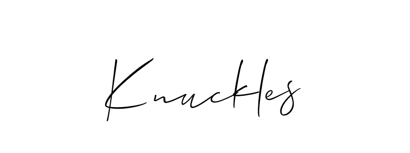 Make a beautiful signature design for name Knuckles. With this signature (Allison_Script) style, you can create a handwritten signature for free. Knuckles signature style 2 images and pictures png