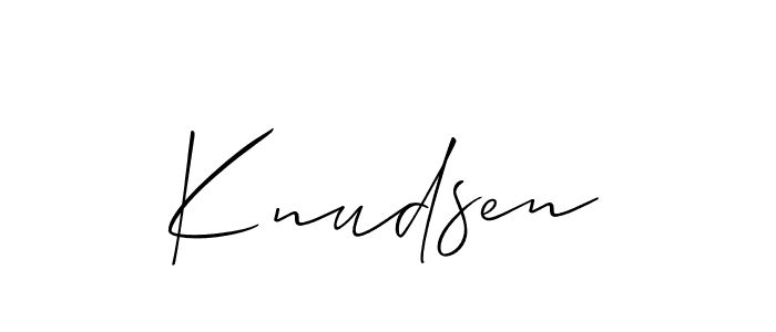 Design your own signature with our free online signature maker. With this signature software, you can create a handwritten (Allison_Script) signature for name Knudsen. Knudsen signature style 2 images and pictures png