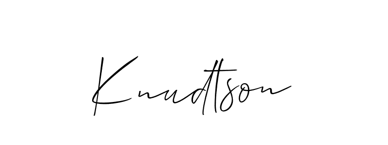 Also You can easily find your signature by using the search form. We will create Knudtson name handwritten signature images for you free of cost using Allison_Script sign style. Knudtson signature style 2 images and pictures png