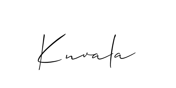 How to Draw Knvala signature style? Allison_Script is a latest design signature styles for name Knvala. Knvala signature style 2 images and pictures png