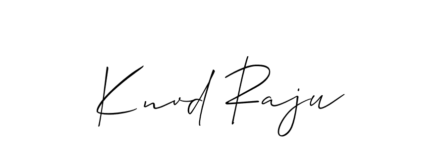 You should practise on your own different ways (Allison_Script) to write your name (Knvd Raju) in signature. don't let someone else do it for you. Knvd Raju signature style 2 images and pictures png