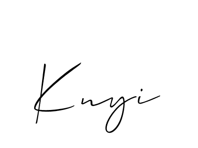 Make a short Knyi signature style. Manage your documents anywhere anytime using Allison_Script. Create and add eSignatures, submit forms, share and send files easily. Knyi signature style 2 images and pictures png