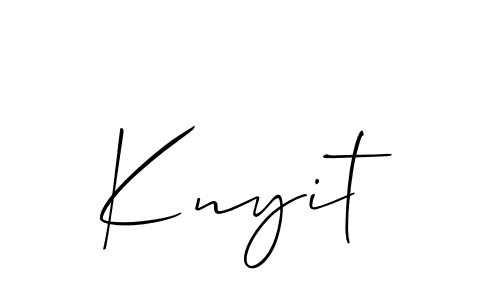 How to Draw Knyit signature style? Allison_Script is a latest design signature styles for name Knyit. Knyit signature style 2 images and pictures png