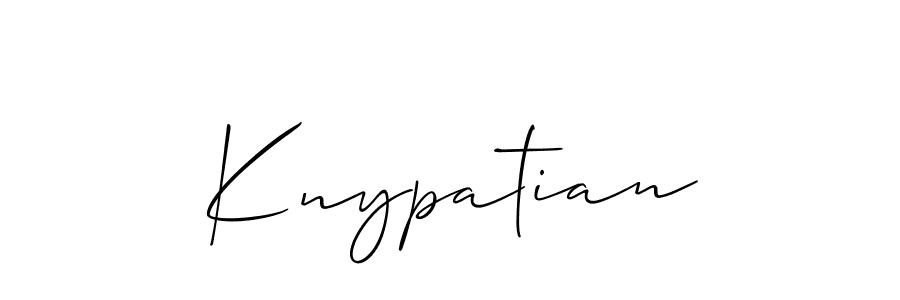 Allison_Script is a professional signature style that is perfect for those who want to add a touch of class to their signature. It is also a great choice for those who want to make their signature more unique. Get Knypatian name to fancy signature for free. Knypatian signature style 2 images and pictures png