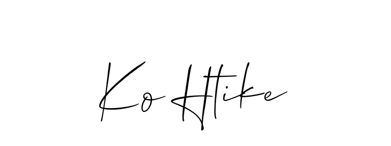 Best and Professional Signature Style for Ko Htike. Allison_Script Best Signature Style Collection. Ko Htike signature style 2 images and pictures png