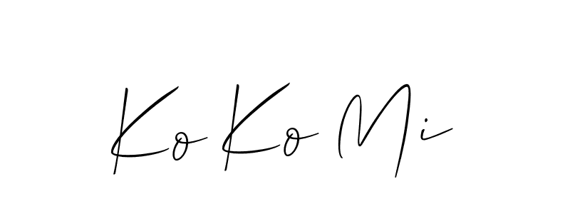 The best way (Allison_Script) to make a short signature is to pick only two or three words in your name. The name Ko Ko Mi include a total of six letters. For converting this name. Ko Ko Mi signature style 2 images and pictures png