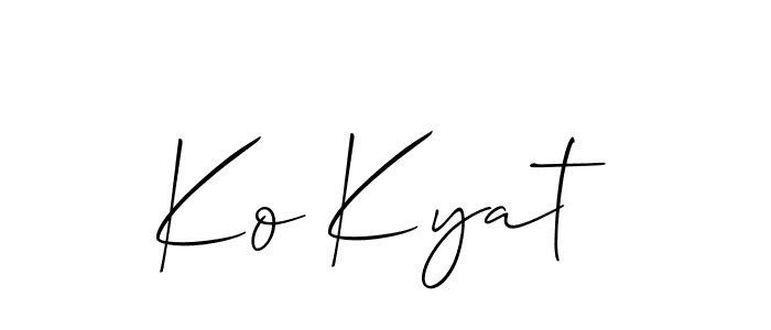 Allison_Script is a professional signature style that is perfect for those who want to add a touch of class to their signature. It is also a great choice for those who want to make their signature more unique. Get Ko Kyat name to fancy signature for free. Ko Kyat signature style 2 images and pictures png