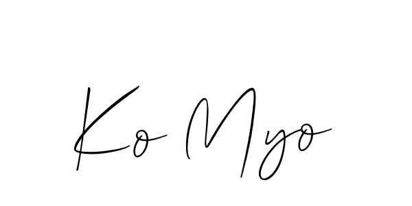 Design your own signature with our free online signature maker. With this signature software, you can create a handwritten (Allison_Script) signature for name Ko Myo. Ko Myo signature style 2 images and pictures png