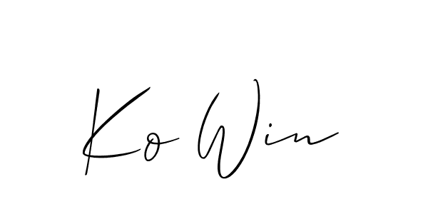 Use a signature maker to create a handwritten signature online. With this signature software, you can design (Allison_Script) your own signature for name Ko Win. Ko Win signature style 2 images and pictures png