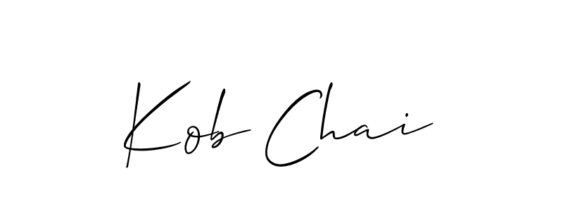 The best way (Allison_Script) to make a short signature is to pick only two or three words in your name. The name Kob Chai include a total of six letters. For converting this name. Kob Chai signature style 2 images and pictures png