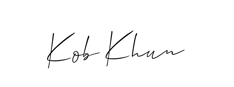 Allison_Script is a professional signature style that is perfect for those who want to add a touch of class to their signature. It is also a great choice for those who want to make their signature more unique. Get Kob Khun name to fancy signature for free. Kob Khun signature style 2 images and pictures png