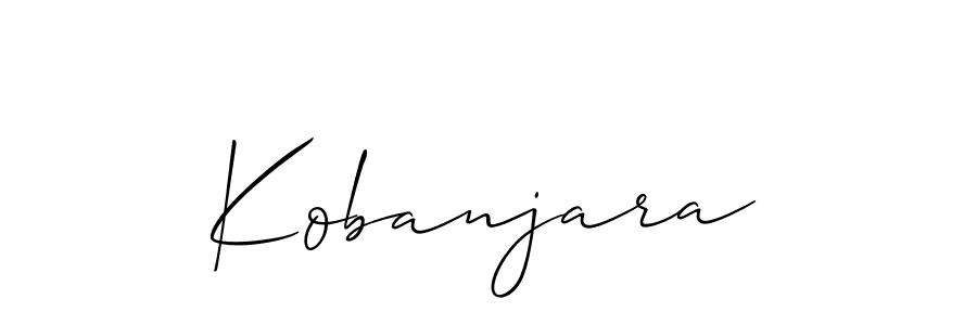 if you are searching for the best signature style for your name Kobanjara. so please give up your signature search. here we have designed multiple signature styles  using Allison_Script. Kobanjara signature style 2 images and pictures png