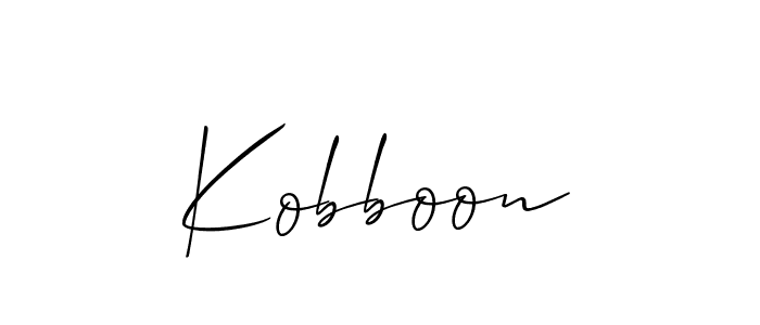 Kobboon stylish signature style. Best Handwritten Sign (Allison_Script) for my name. Handwritten Signature Collection Ideas for my name Kobboon. Kobboon signature style 2 images and pictures png