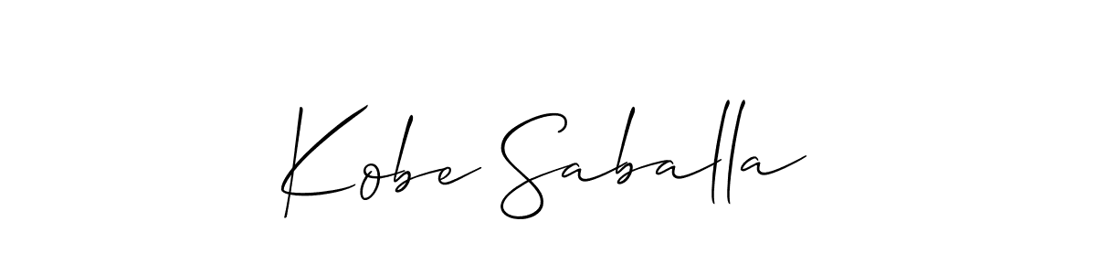 Use a signature maker to create a handwritten signature online. With this signature software, you can design (Allison_Script) your own signature for name Kobe Saballa. Kobe Saballa signature style 2 images and pictures png