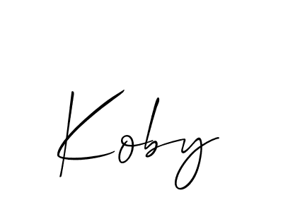 How to make Koby name signature. Use Allison_Script style for creating short signs online. This is the latest handwritten sign. Koby signature style 2 images and pictures png