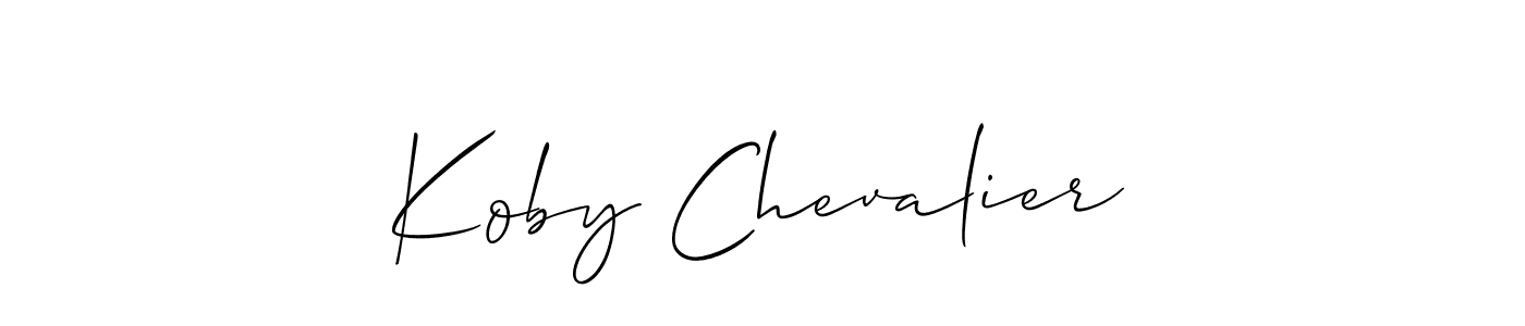 if you are searching for the best signature style for your name Koby Chevalier. so please give up your signature search. here we have designed multiple signature styles  using Allison_Script. Koby Chevalier signature style 2 images and pictures png