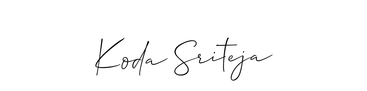 Design your own signature with our free online signature maker. With this signature software, you can create a handwritten (Allison_Script) signature for name Koda Sriteja. Koda Sriteja signature style 2 images and pictures png