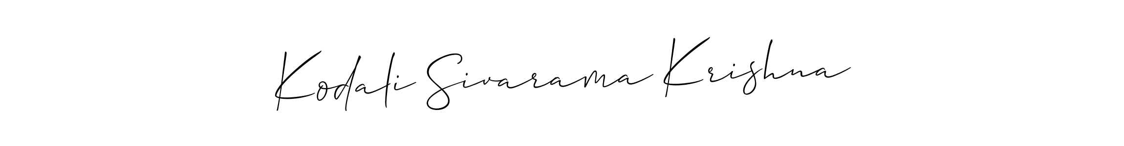 You should practise on your own different ways (Allison_Script) to write your name (Kodali Sivarama Krishna) in signature. don't let someone else do it for you. Kodali Sivarama Krishna signature style 2 images and pictures png