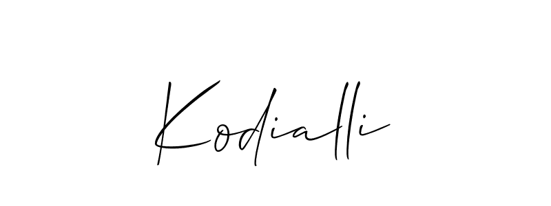 You can use this online signature creator to create a handwritten signature for the name Kodialli. This is the best online autograph maker. Kodialli signature style 2 images and pictures png